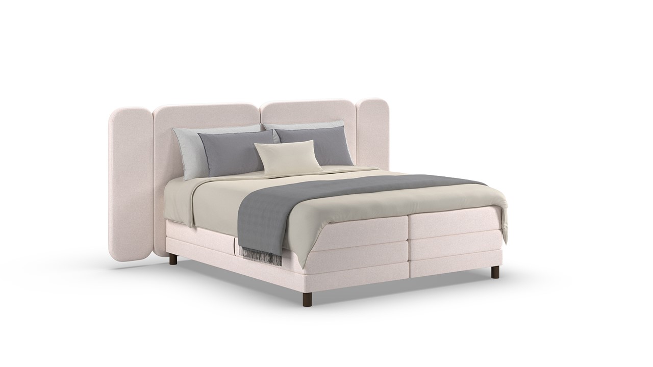 Elektrische boxspring Ridge - Wool look off-white