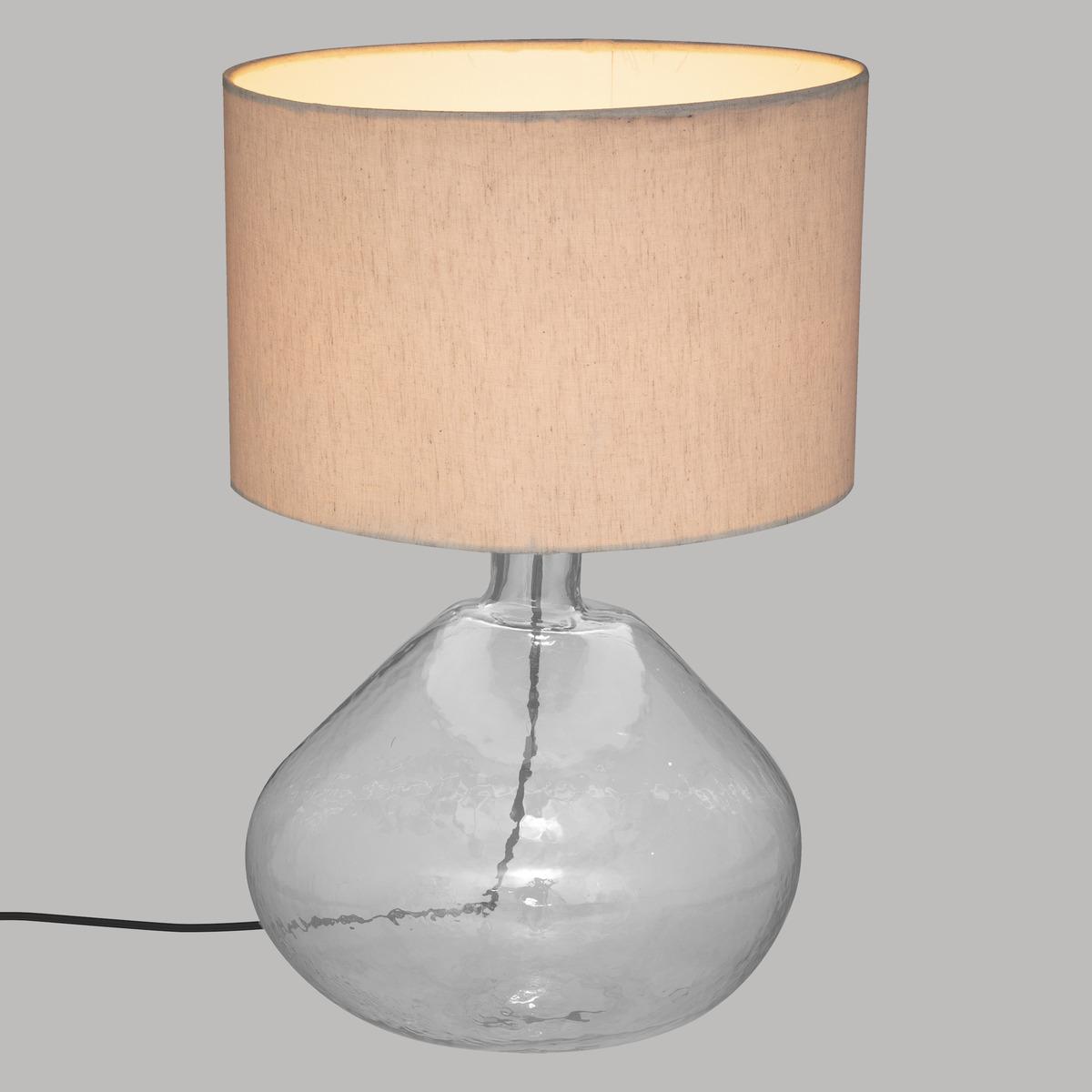 LAMPE VERRE TRANSPARENT MELLY IVOIRE H.60CM