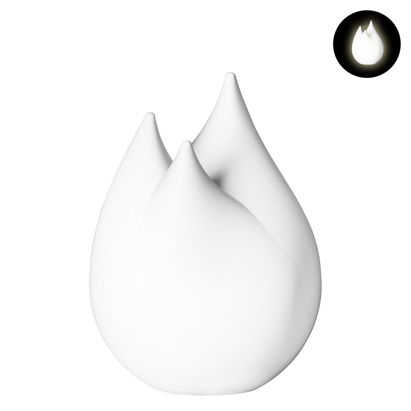 Serralunga Lampe décorative Flame Design par Sebastian Bergne blanche - D.50x67.5 cm