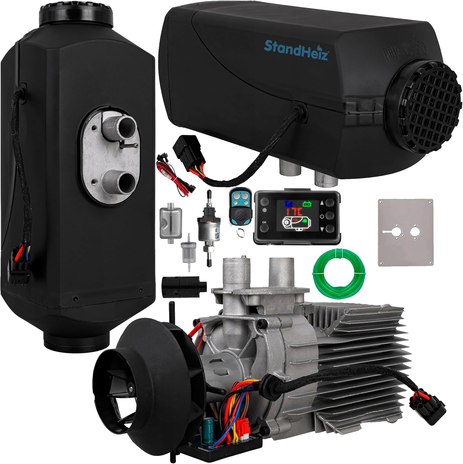 Dieselheizung 12V 2KW, Ölheizung mit Fernbedienung - Air Diesel Luftheizung mit LCD Anzeige, Standheizung für Auto, Luftheizer RV Boote LKW KFZ PKW Wohnmobil Bus