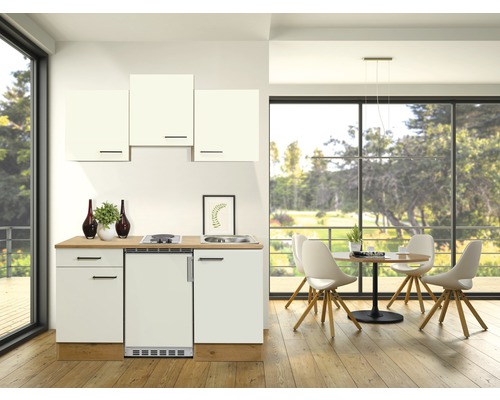 Flex Well enkele keuken met apparatuur Vintea 150,5 cm magnolia mat gedemonteerd, omkeerbare versie 00011824
