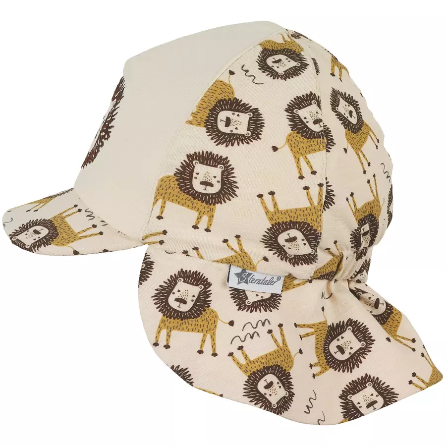 Sterntaler Schirmmütze mit Nackenschutz Löwe beige