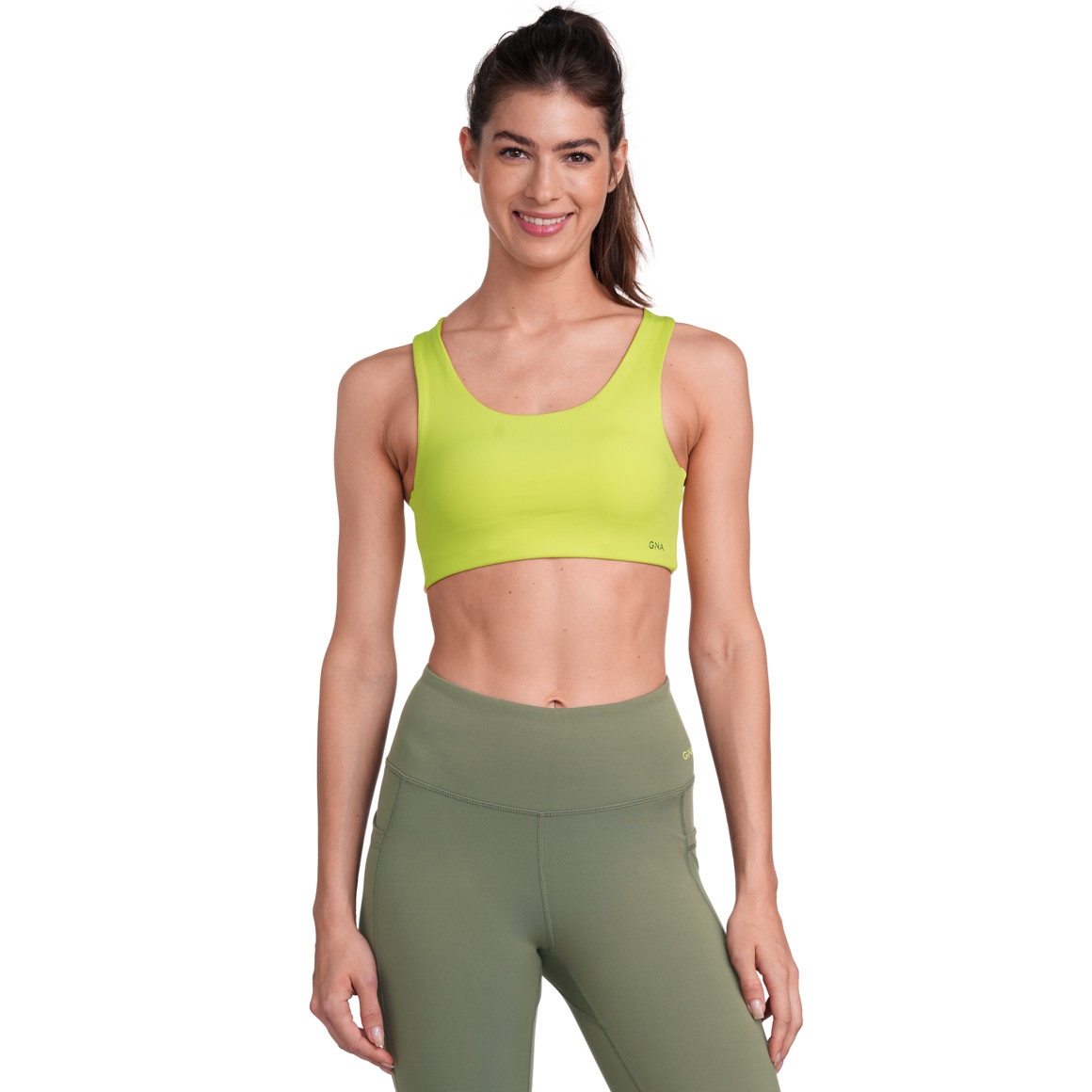 Gina Sports Damen Sport-Bustier unifarben limette