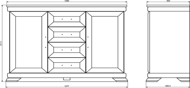 Home affaire Buffet »Royal« Breite ca. 128 cm