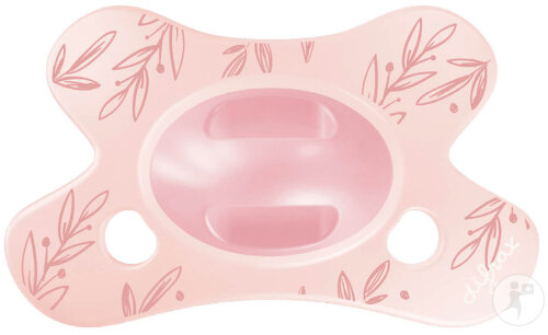 Difrax Sucette Natural 0-6 Mois Soft Pink Leafs 1 Pièce