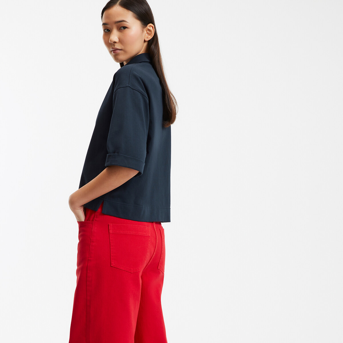 COLEÇÕES LA REDOUTE<br>Camiseta de manga curta com gola polo