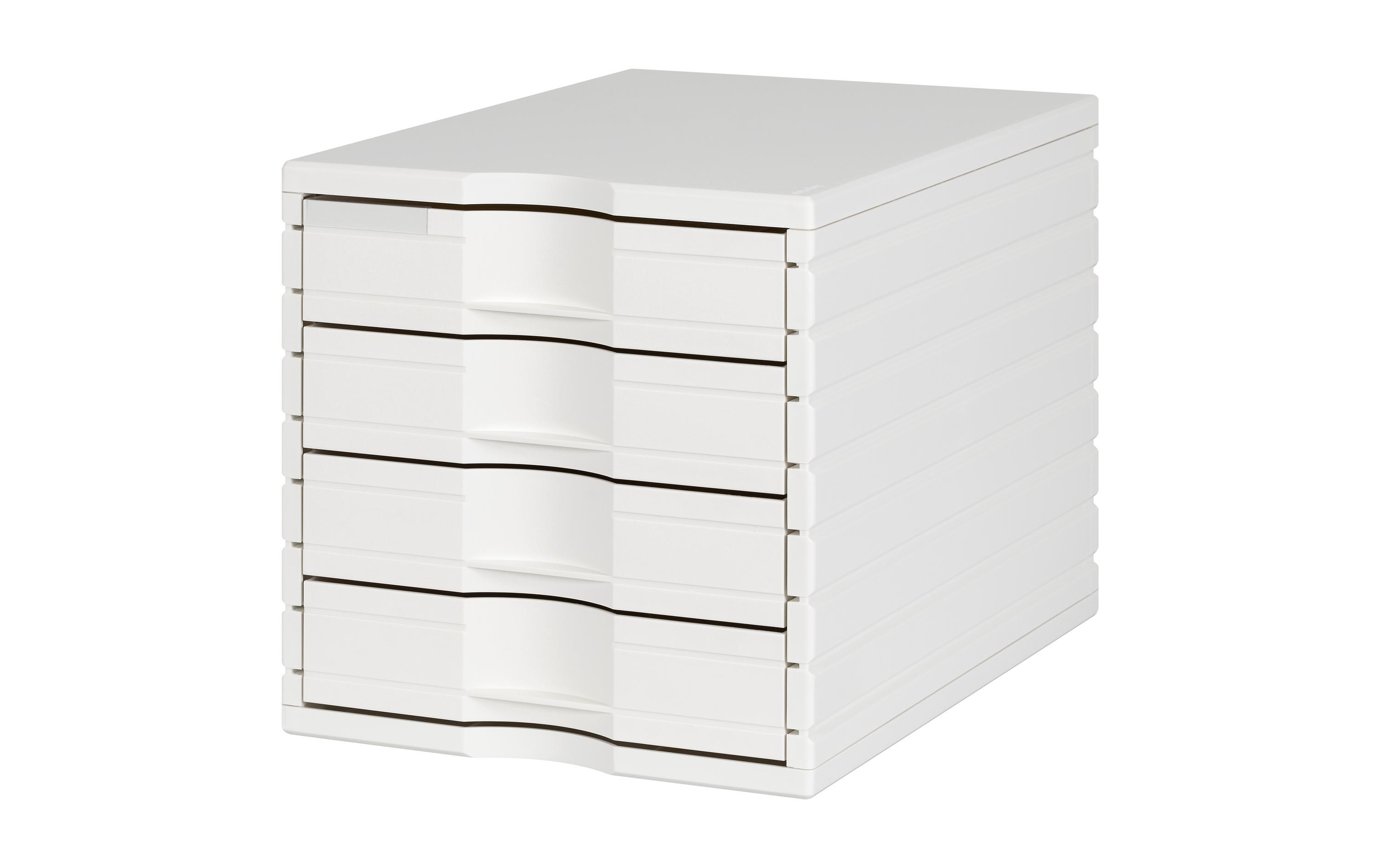Schubladenbox Styrotop 4 Schubladen, WeissBox mit Schubladen für Ihre Dokumente
