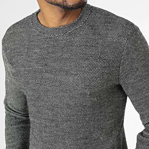 Tee Shirt Manches Longues Noir Blanc