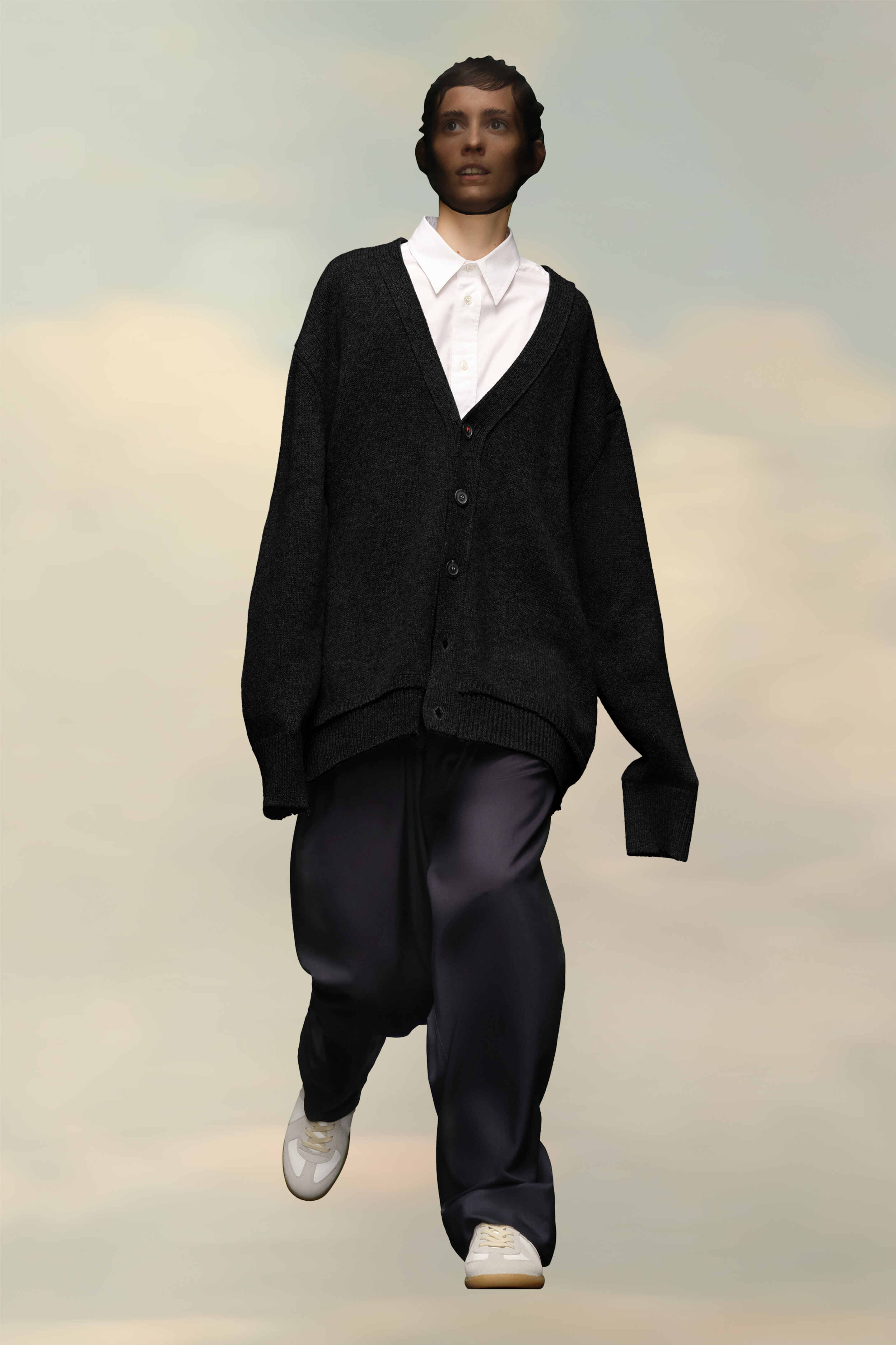 Cardigan avec coudières Noir