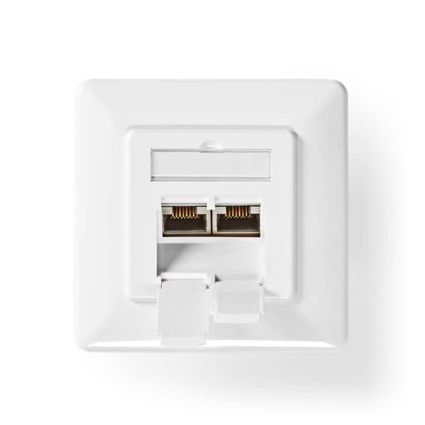 Nedis Nettverksveggboks | I veggen | 2-Port port(s) | CAT7 | Rett | Hunn | Gull belagt | PVC | Elfenben | Boks