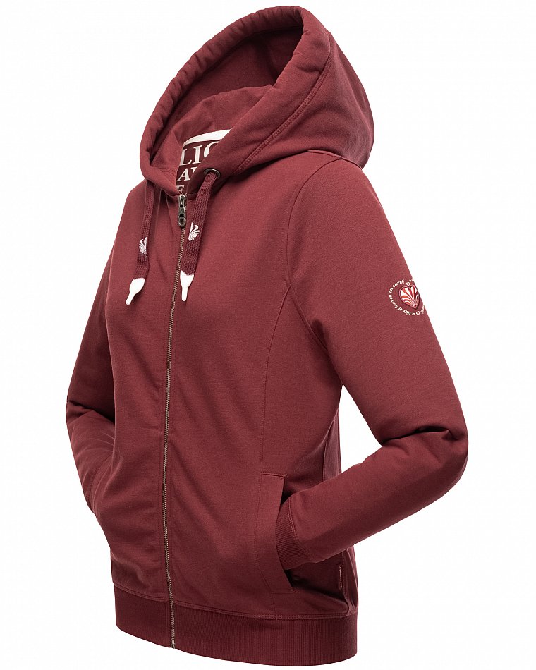 NAVAHOO Damen Kapuzensweatshirt Sportlicher Zip-Hoodie mit Dicken Tunnelzugkordeln Engelshaar