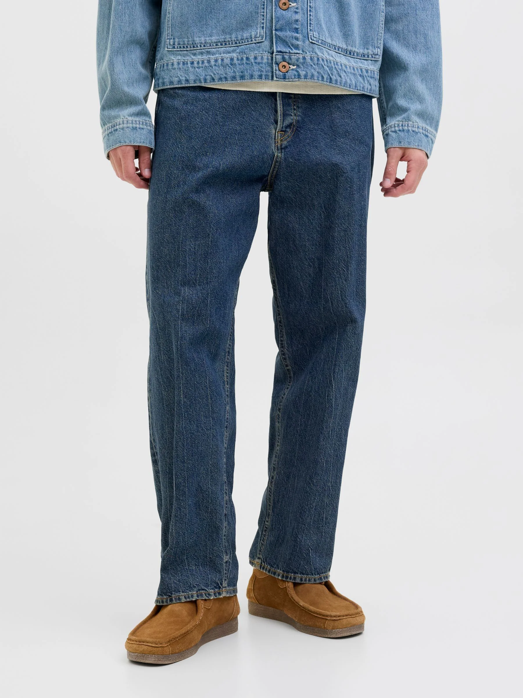 Blauw - JACK & JONES Loose Fit Eddie-jeans