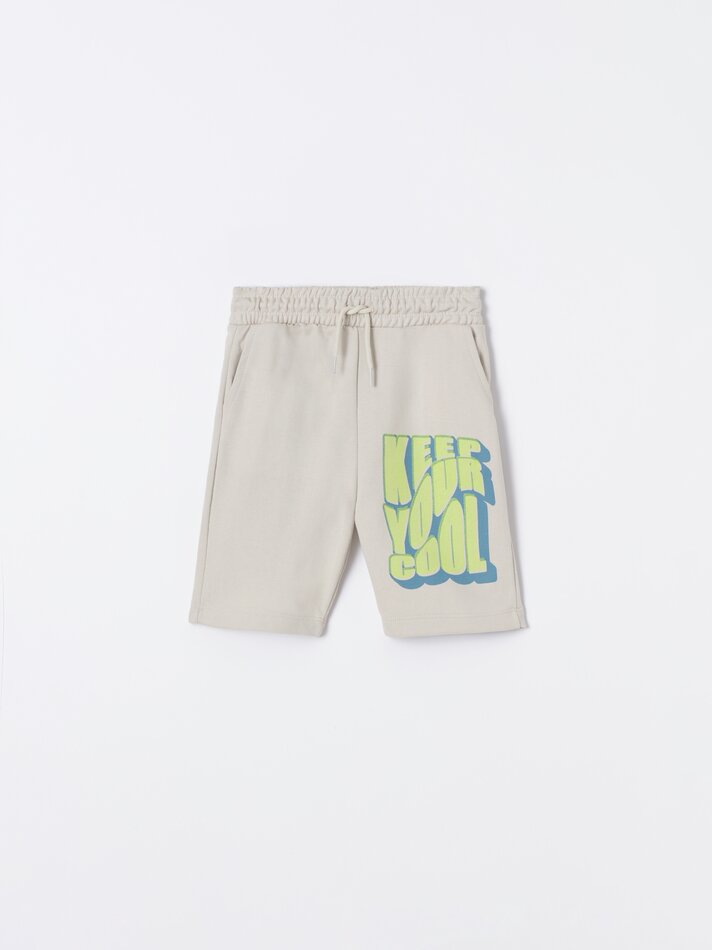 Conjunto de 2 Bermudas Felpudas - Bege