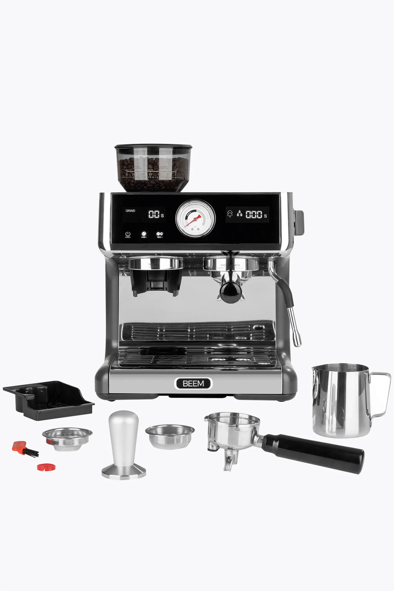 BEEM Siebträgermaschine Espresso Grind Expert + Leveler