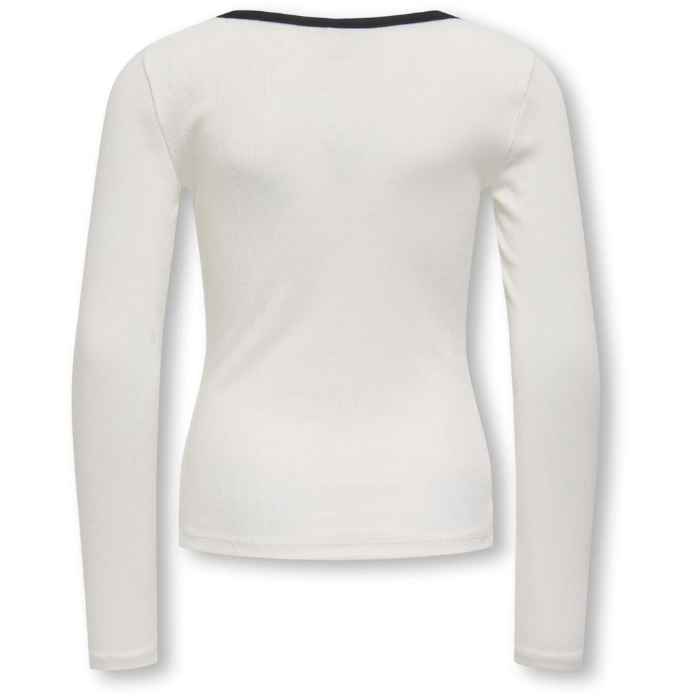 Køb kids ONLY Cloud Dancer Black Bow Kogsofia L/S Sløjfe Top Jrs