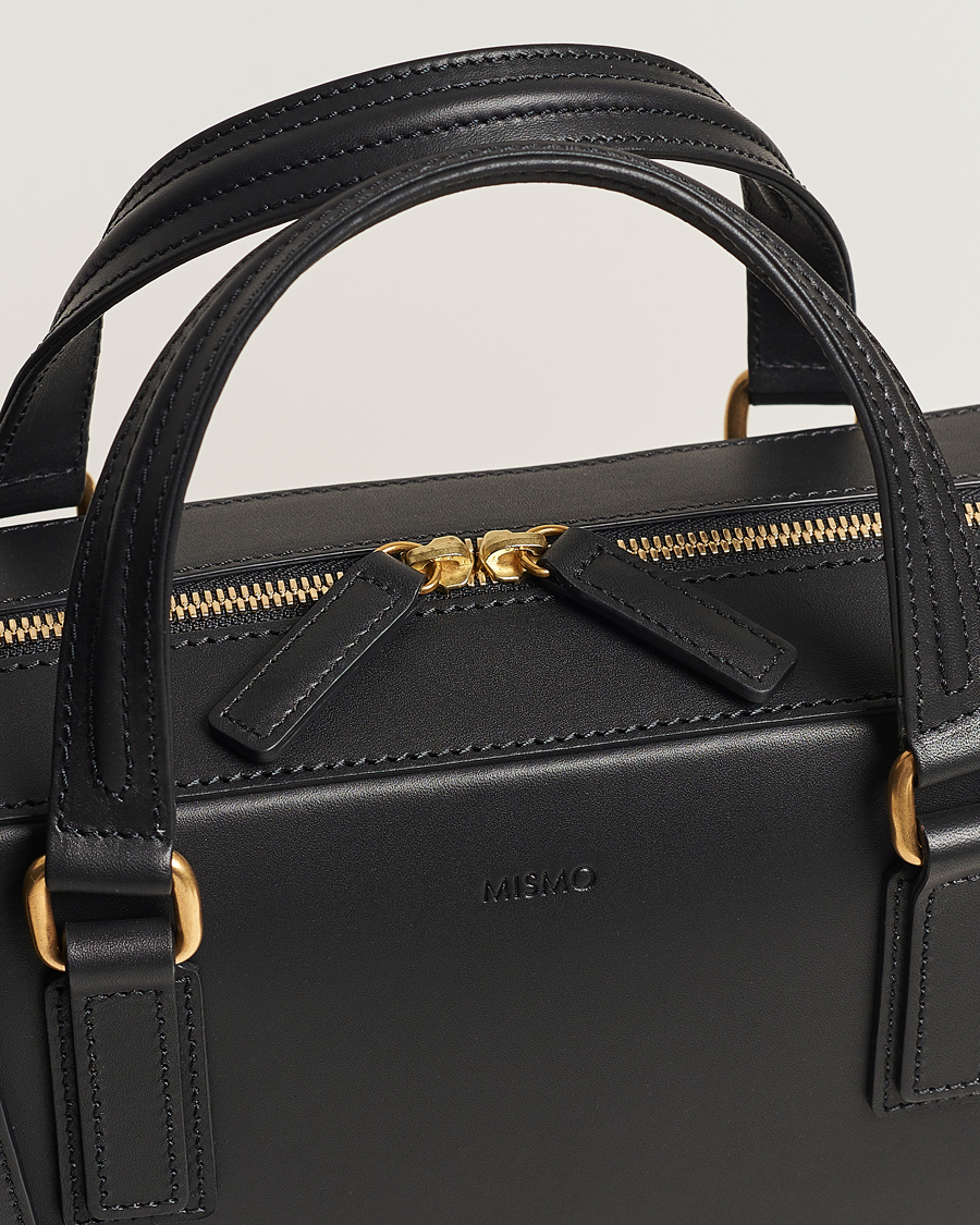 Mismo Morris Full Grain Leather Briefcase Black
