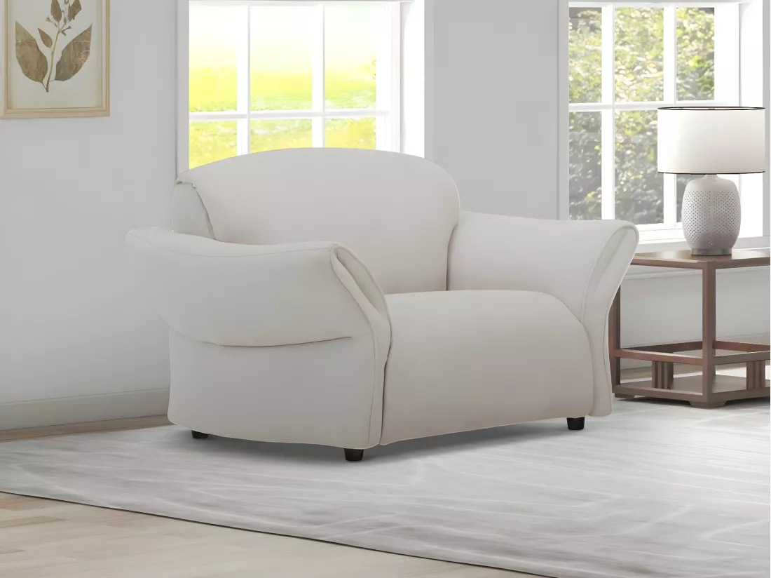 Fauteuil en tissu beige BODURA