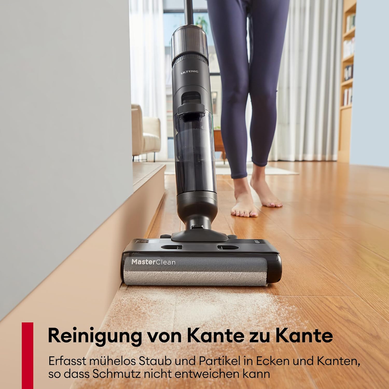 Ultenic AC1 Elite Nass-Trockensauger kabelloser Staubsauger mit Wischfunktion, 3 in 1, 50 Min., intelligente Schmutzerkennung, 14.000 Pa Saugkraft, Selbstreinigung, 1,15 L, doppelter Tank, LED-Display