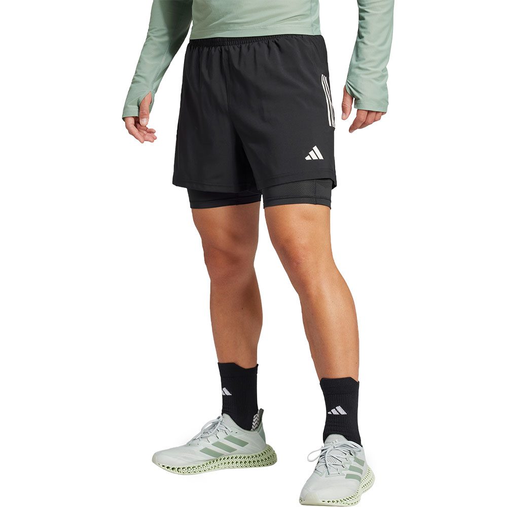 adidas Own the Run CLIMACOOL 2-in-1 Shorts Herren schwarz