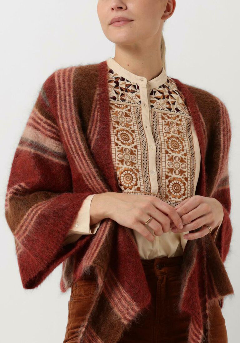ANTIK BATIK bordeaux antik batik vest maya cardigan