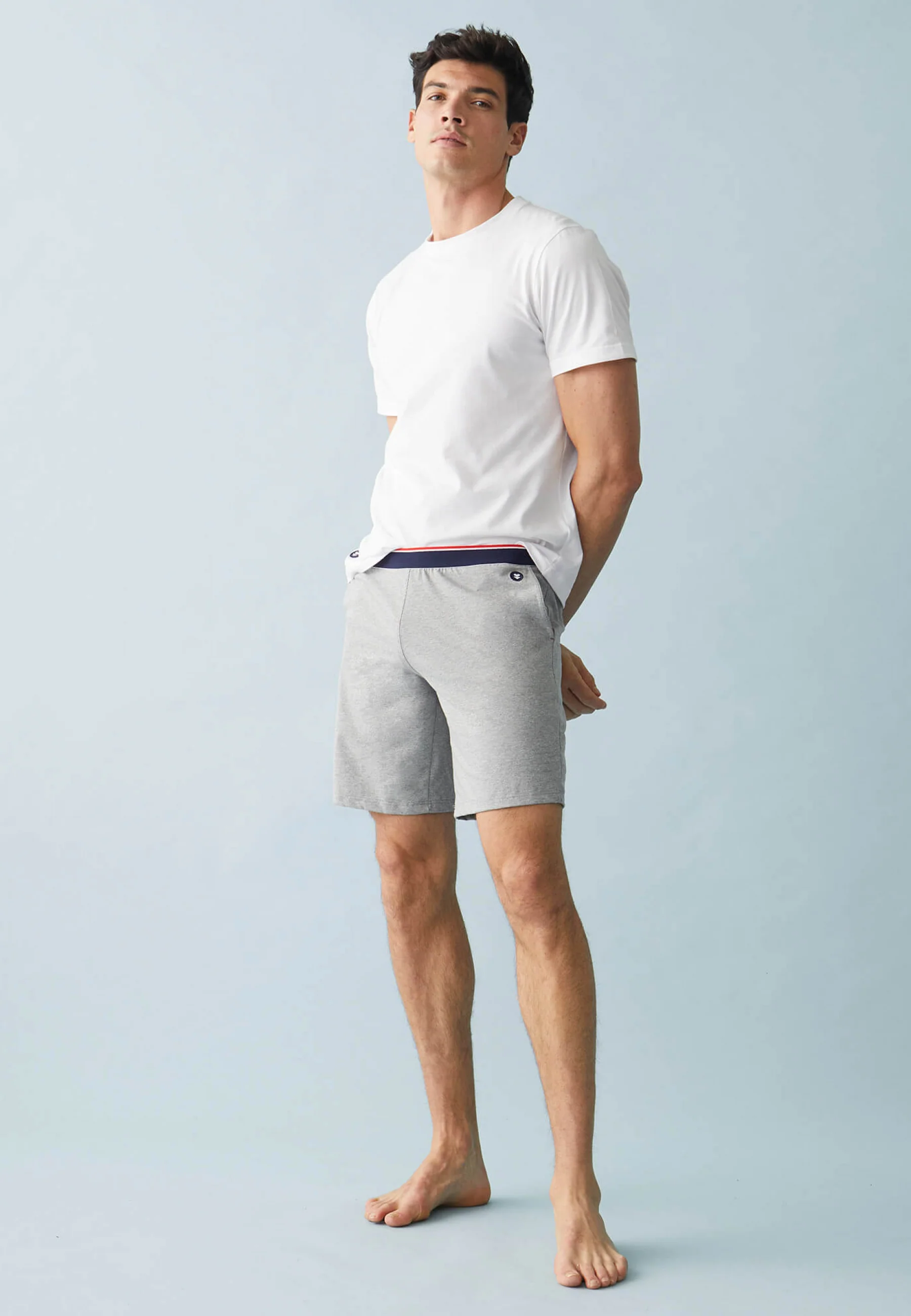 Short de pyjama en coton-Zouzou Gris Chiné