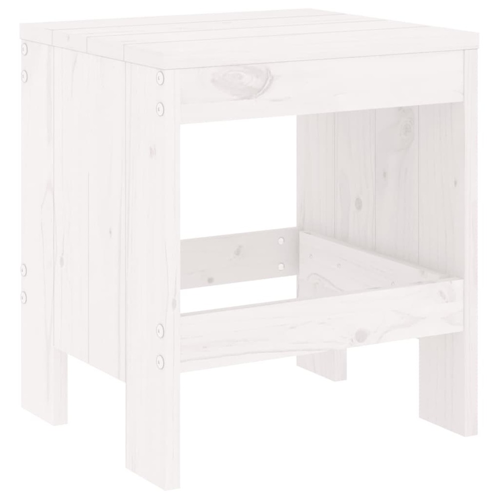 Ensemble à dîner de jardin 13 pcs blanc bois de pin massif