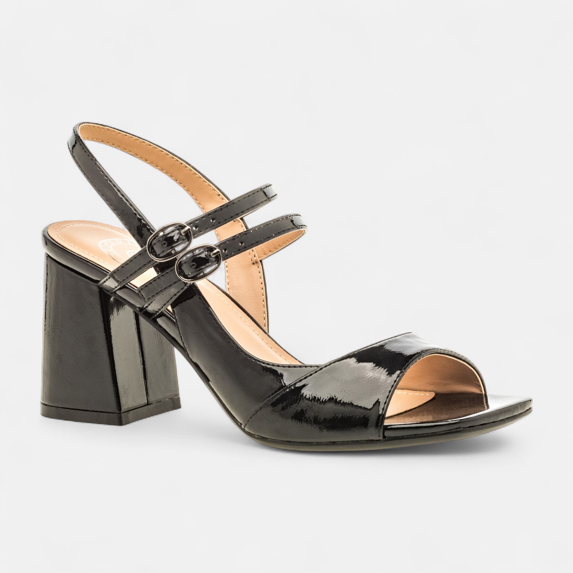 Nu-pieds à talon Femme noir vernis
