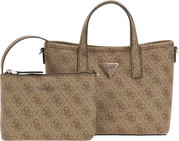 GUESS LATONA MINI TOTE Latte logo