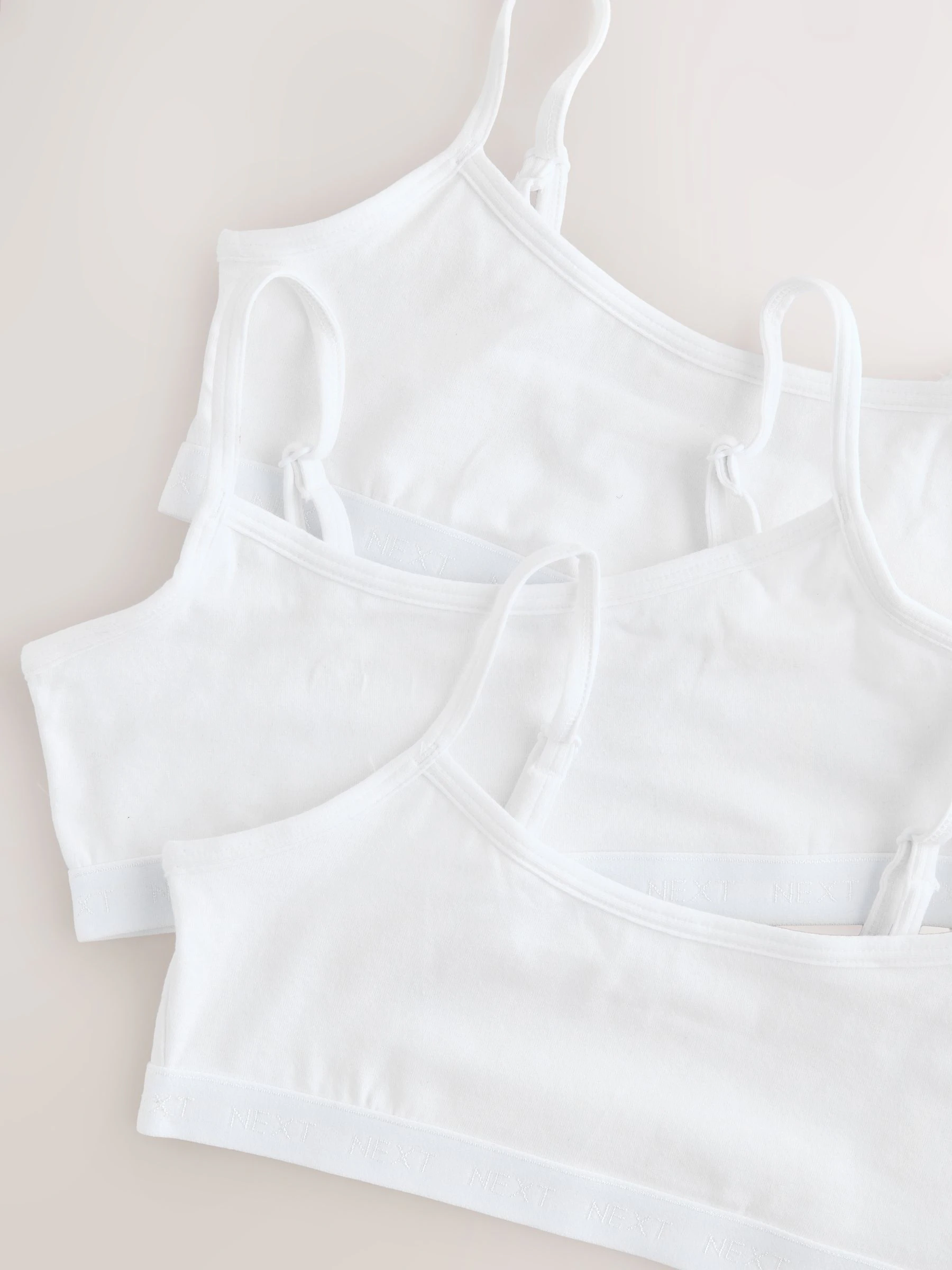 Wit - Set van 3 crop tops met bandjes (5 - 16 jr)