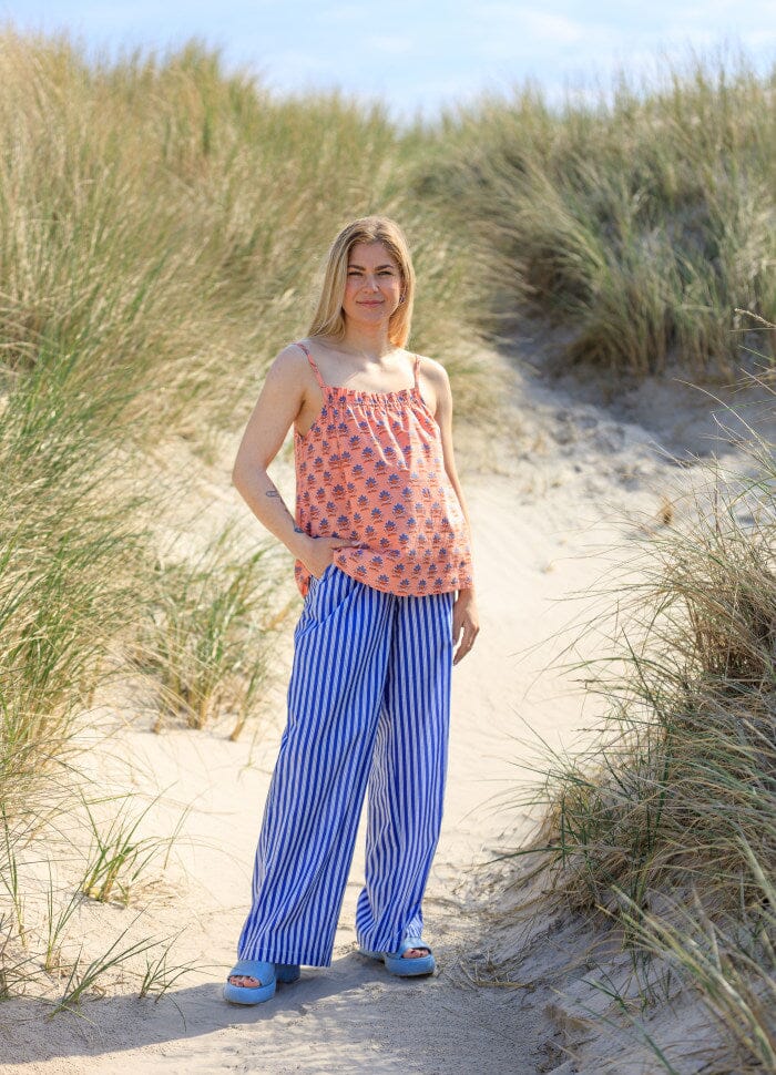 Black Colour Bcflora Pants blue stripe