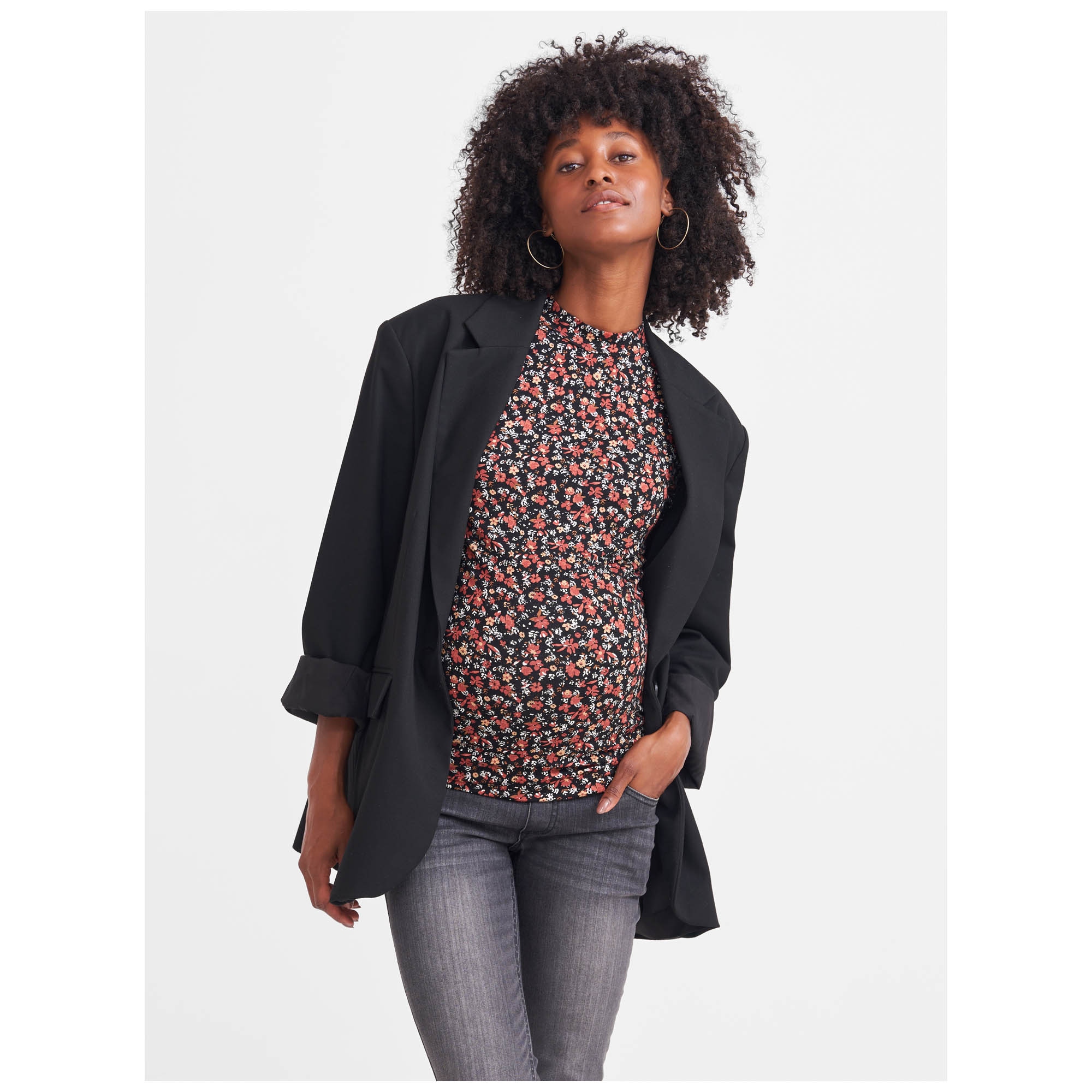 Prénatal zwangerschapsshirt korte mouwen all over print multi