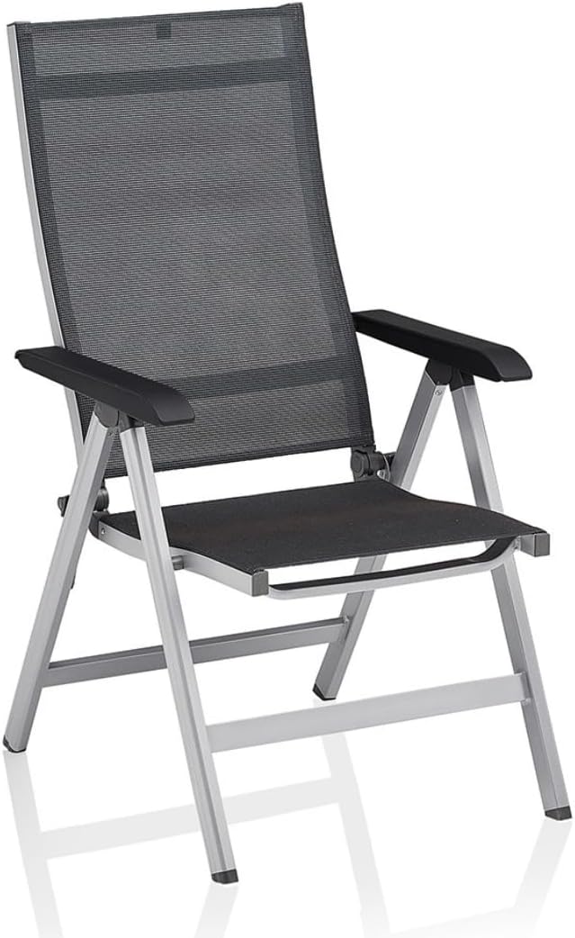Kettler Basic Plus Premium Multipositionssessel, Silber/lakritz, Alu/Outdoorgewebe, 0102401-0000