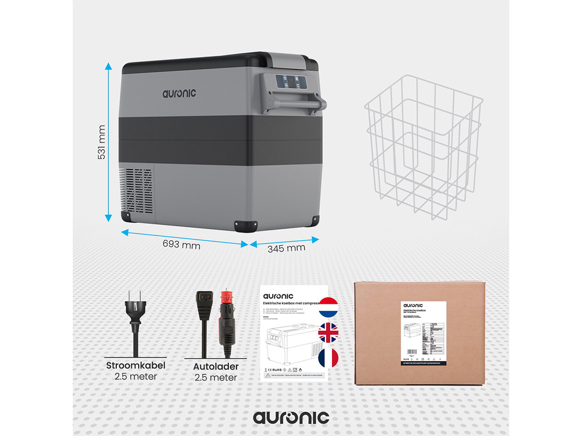 Auronic 49,5 liter compressor koelbox - Grey