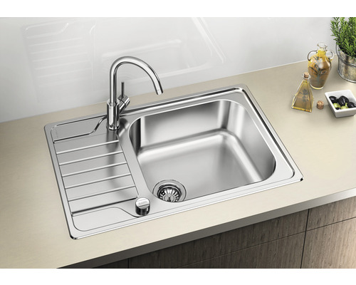 Blanco DINAS XL 6 S Compact spoelbak, 780 x 500 mm, roestvrij staal, geborstelde afwerking, 525120