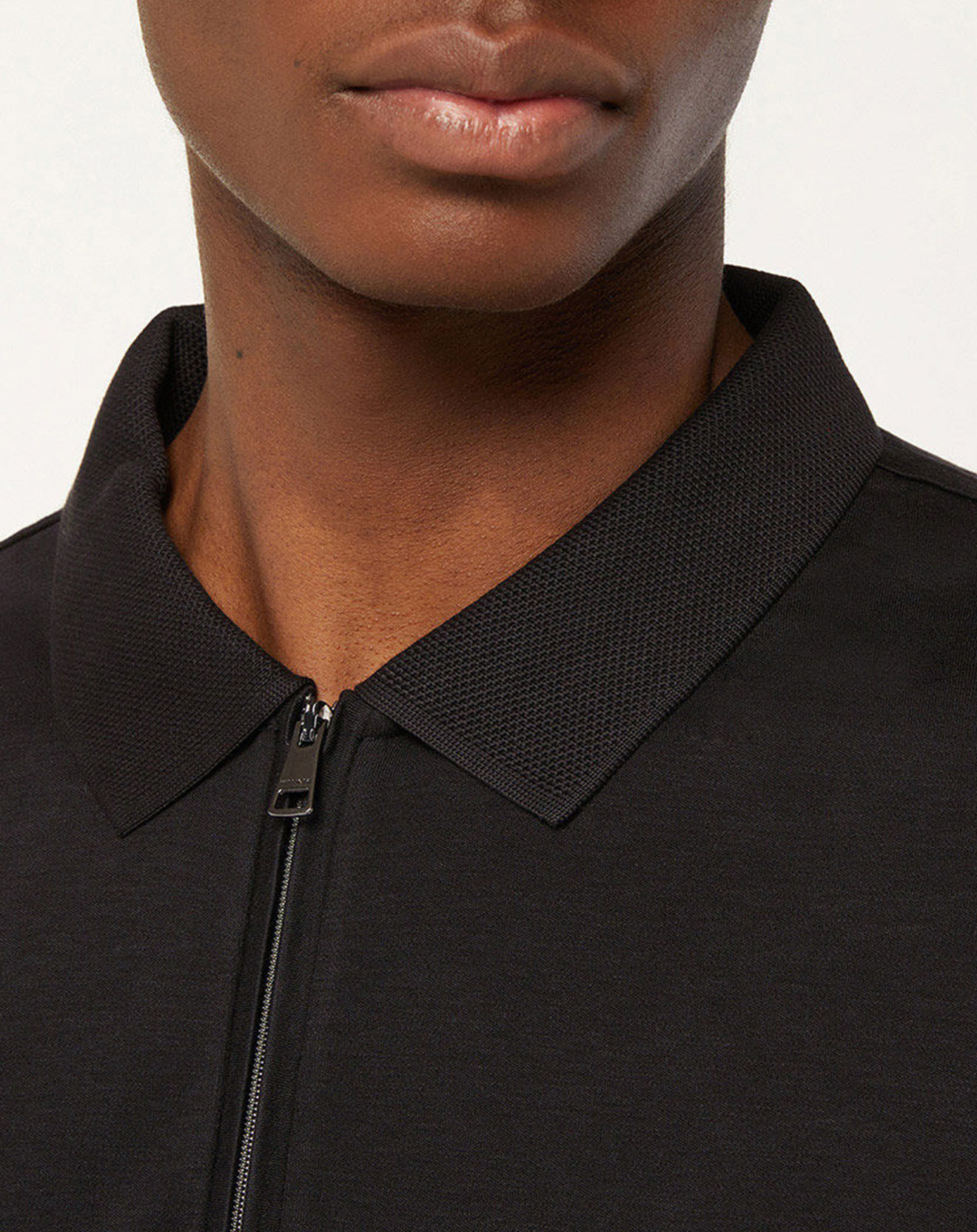 Tommy Hilfiger Polo slim Zip Interlock noir