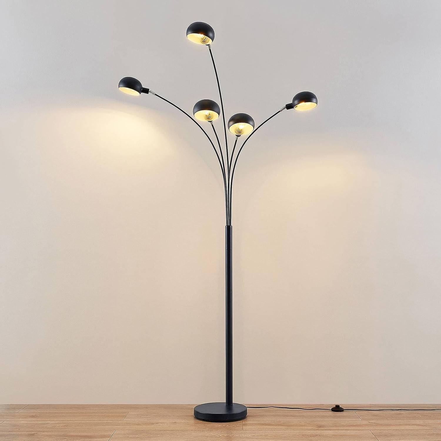 Lindby Stehlampe (Bogenleuchte) Jewa (Modern) in Schwarz aus Metall (5 flammig, E14) - Stehleuchte Standleuchte Floor Lamp Wohnzimmerlampe Wohnzimmerleuchte