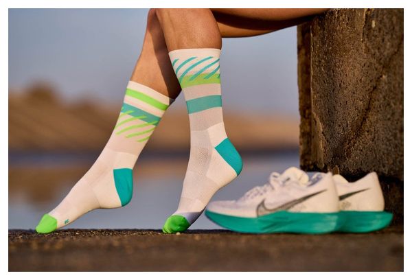 Chaussettes de Running Incylence Disrupts Blanc Vert