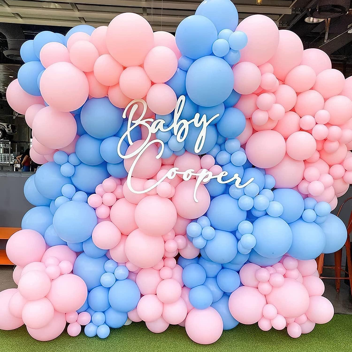 (100er Set) Ø25cm Latex Party Ballons Party Deko Accessoire Luftballons - Blau / Rosa / Weiss