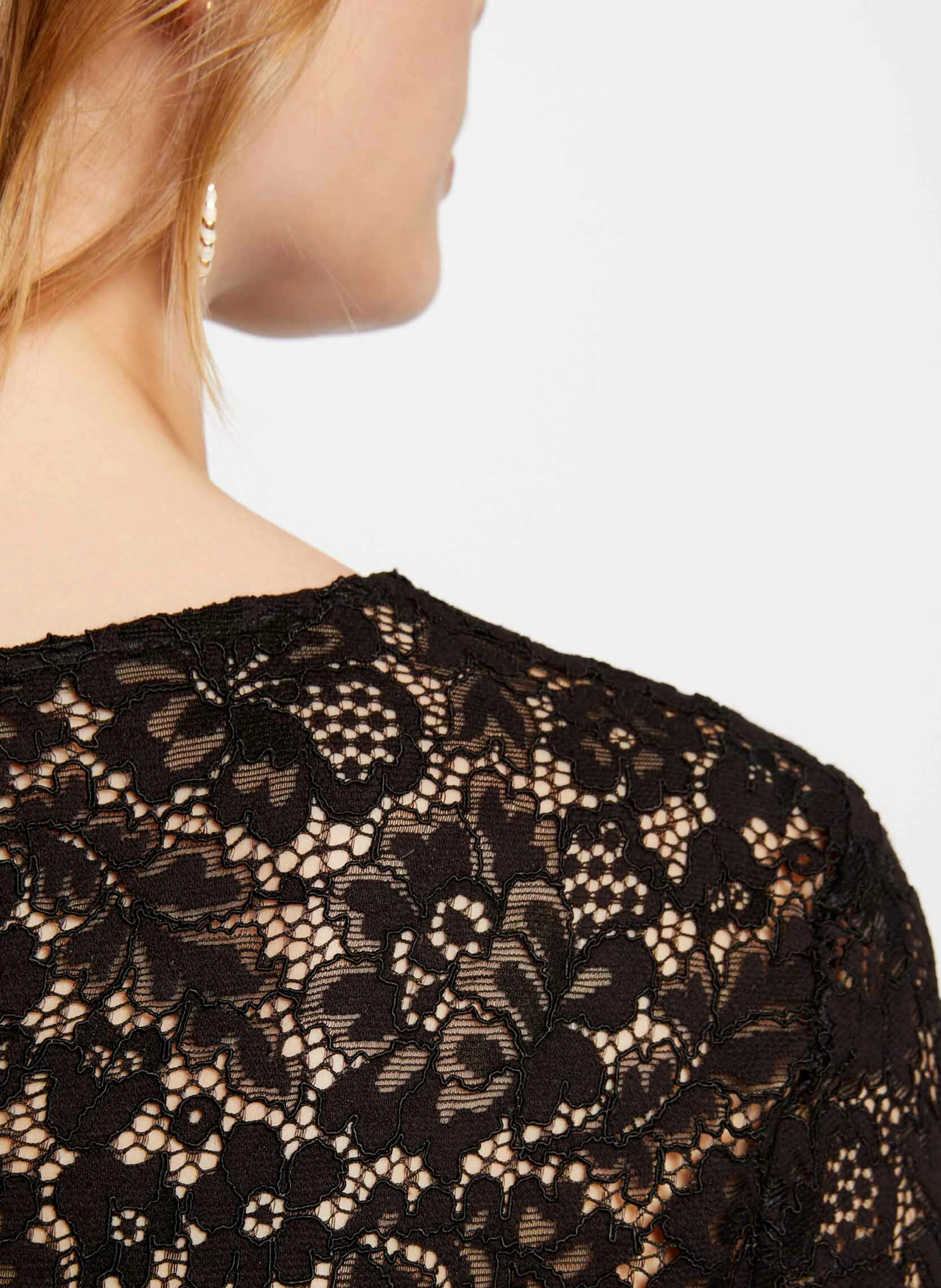 RAMPLE - Robe courte en dentelle| Noir