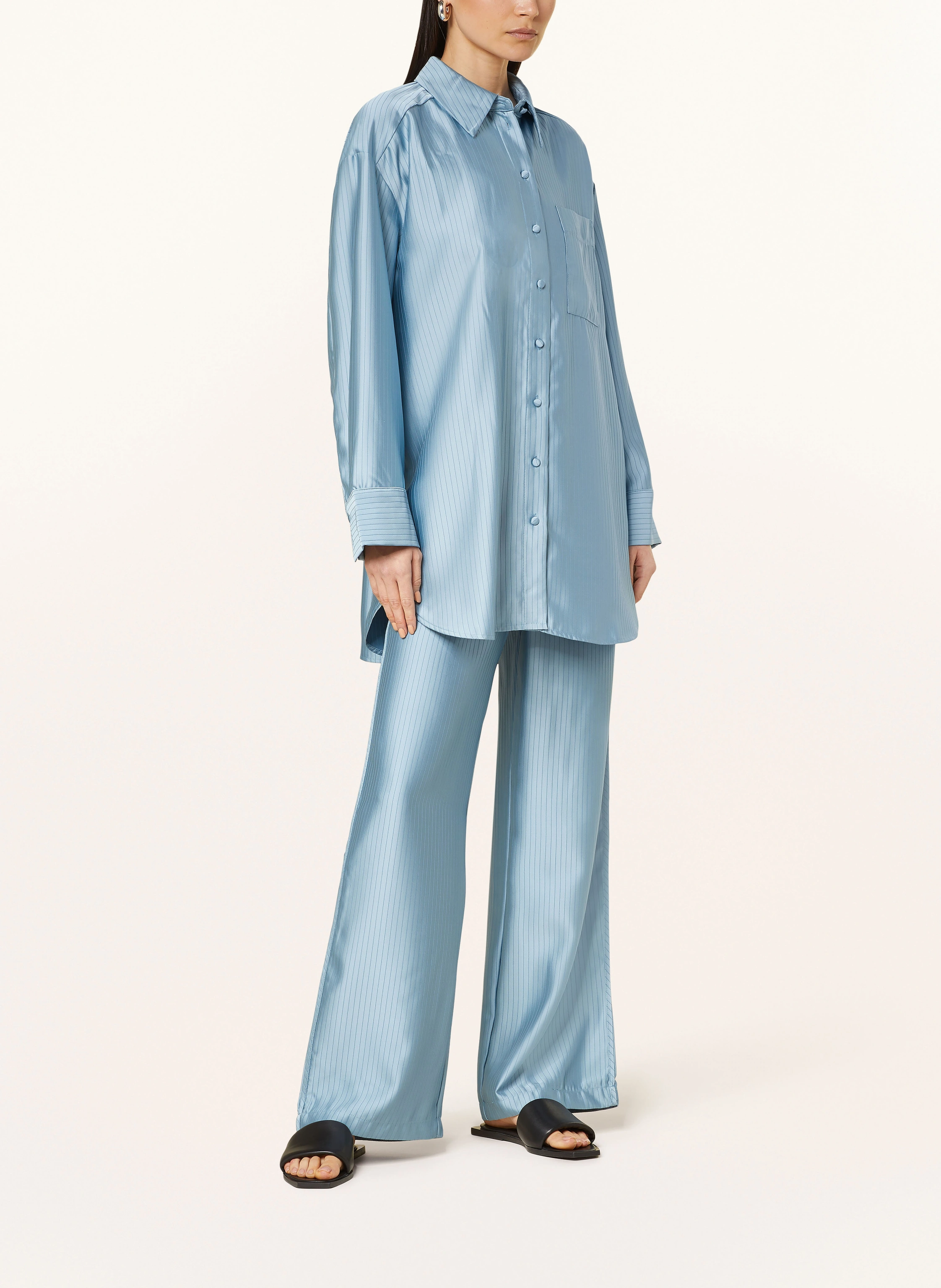 Y.A.S. Oversized-Hemdbluse aus Satin