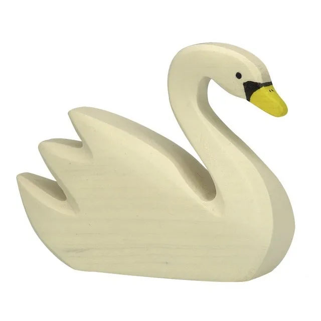 Holztiger Figurine en bois cygne