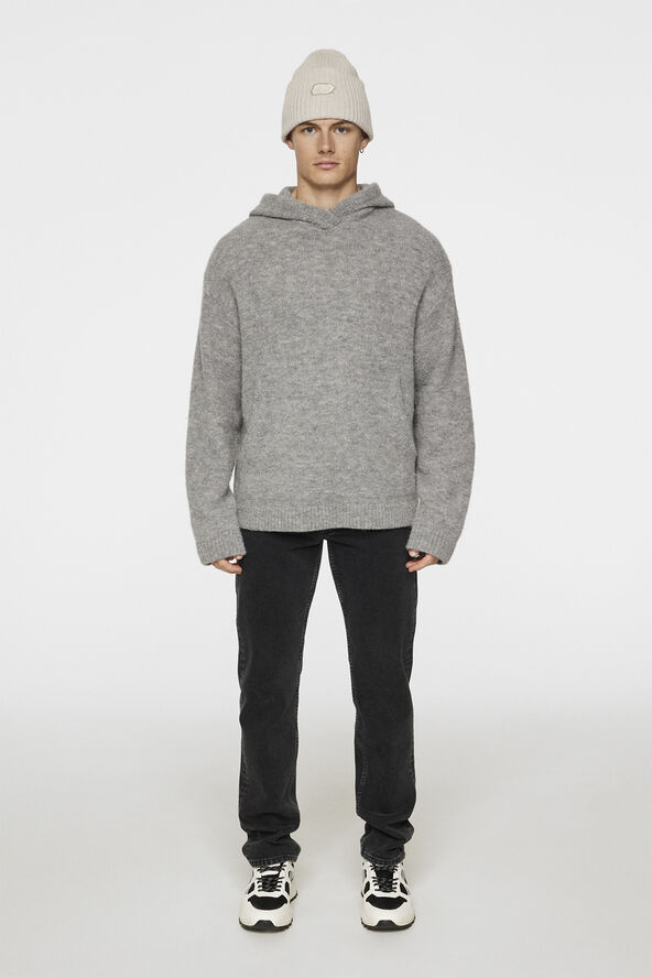 J. Lindeberg Broon Alpaca Blend Hoodie Mid grey melange