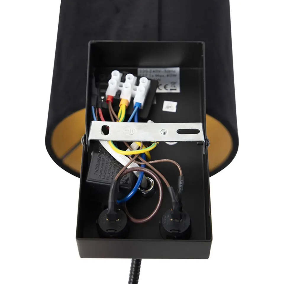 Qazqa wandlampen stacca zwart e27