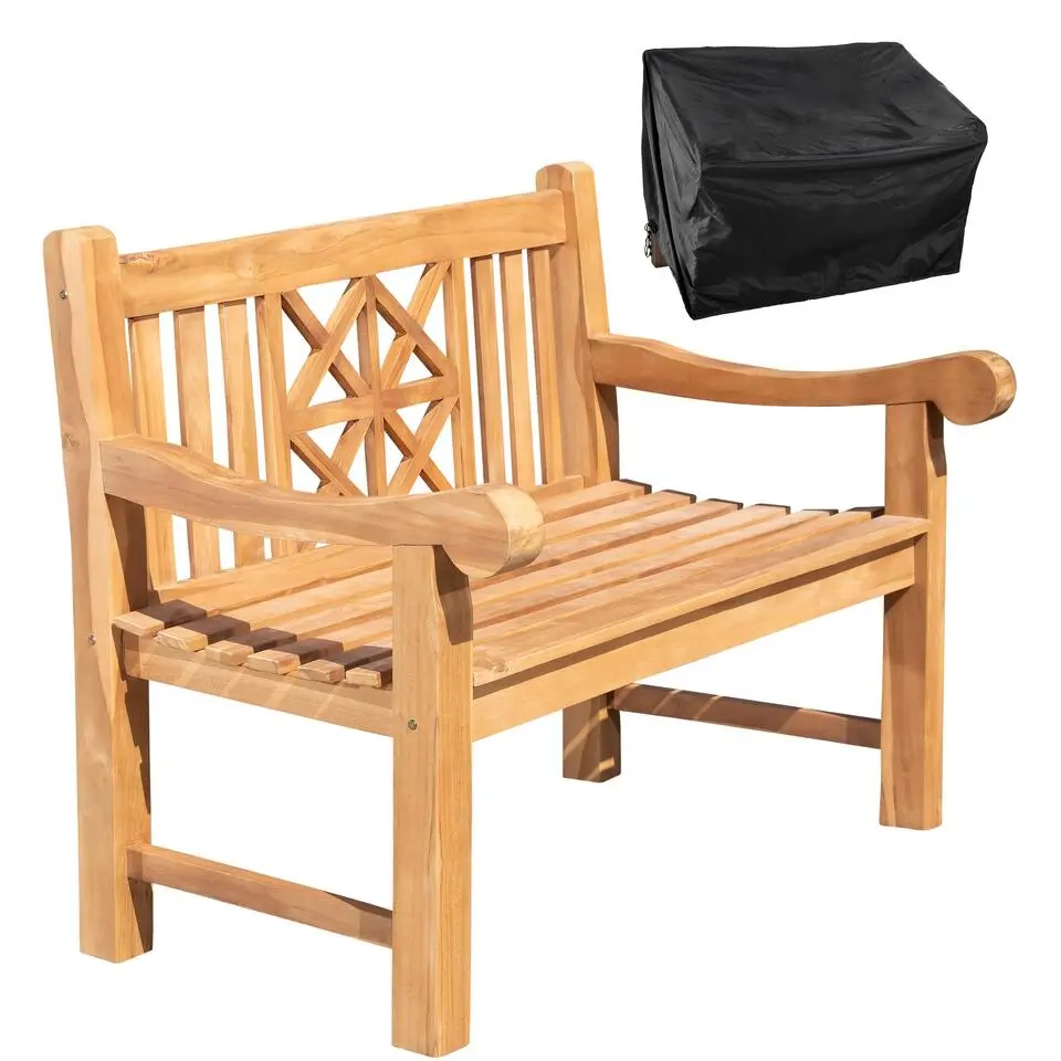 CLP Teakbank Teakbank 120 cm mit Abdeckhaube 120 cm