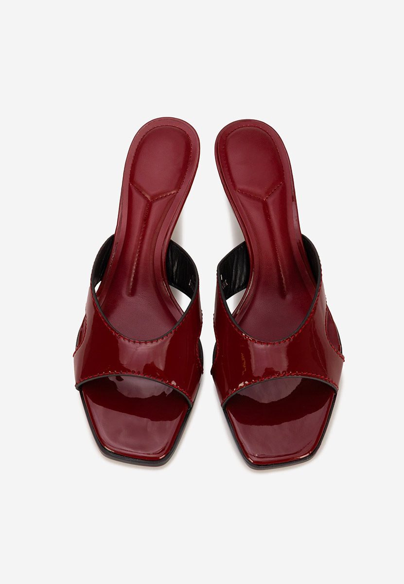 Mules à talon fin bordeaux Zinadia