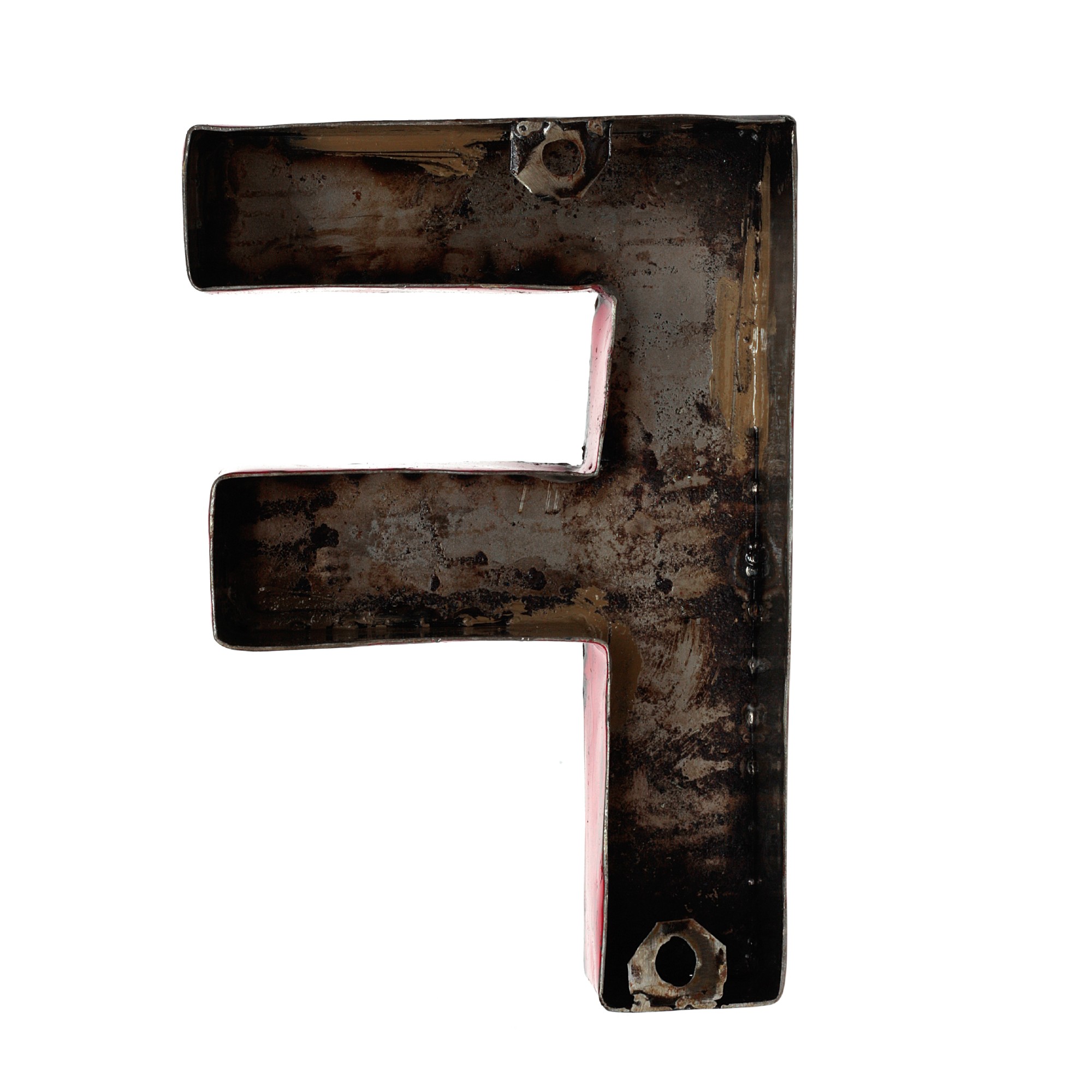 Metallbuchstabe 'F', multicolor, T 14 cm, B 20 cm, H 4 cm von fischer's lagerhaus