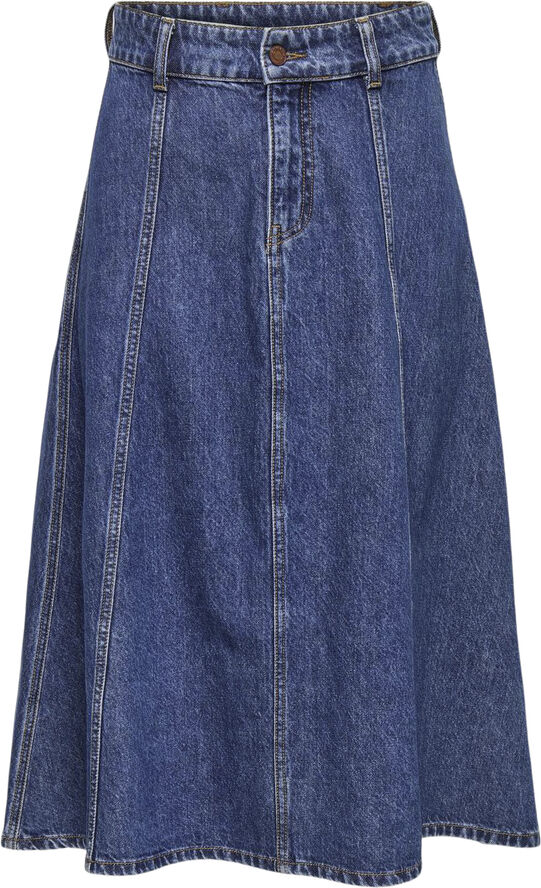 ONLY ONLWAVE A-SHAPE MIDI SKIRT DNM CRO Blå
