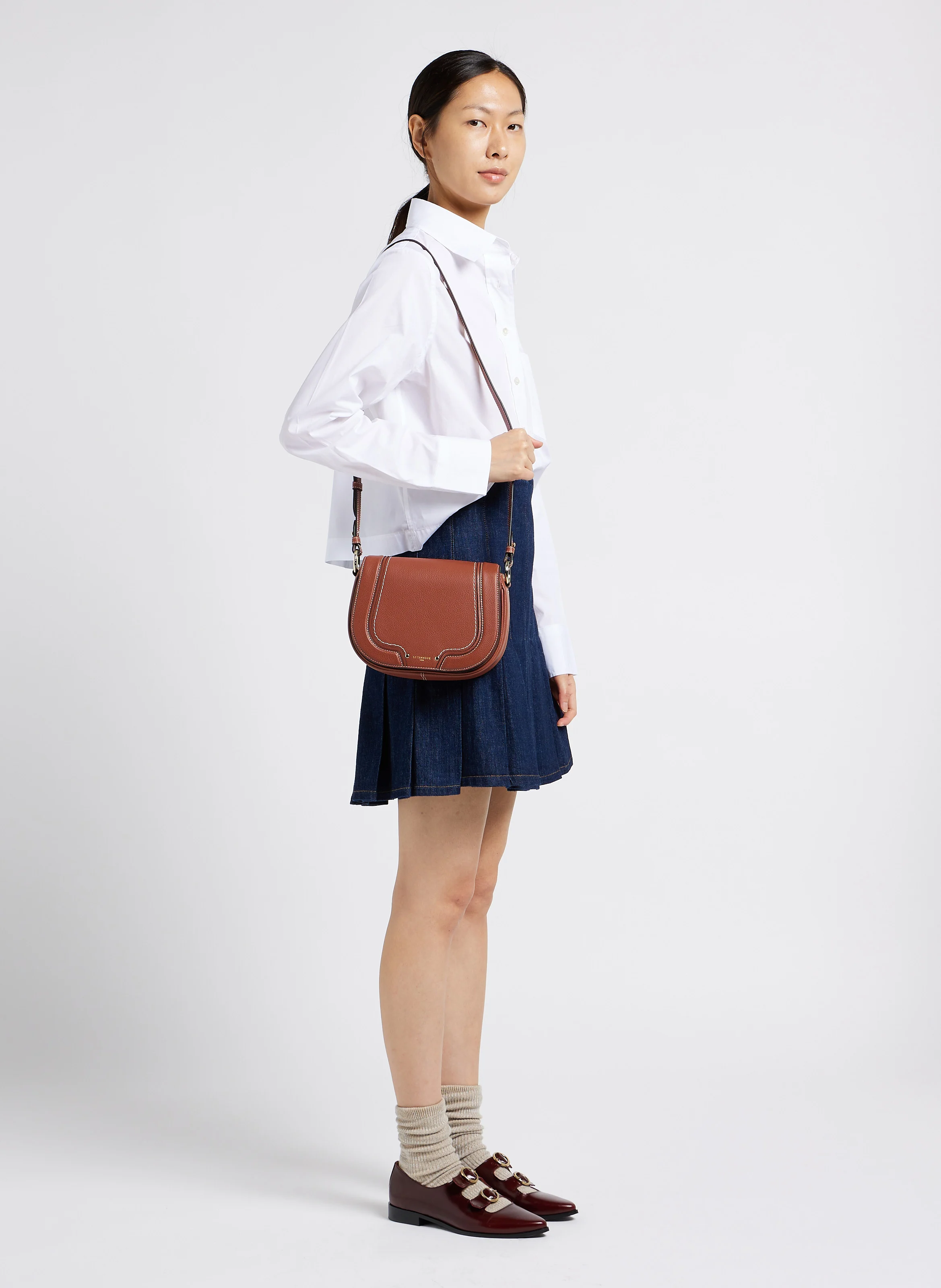 ELLA - Sac épaule en cuir| Marron