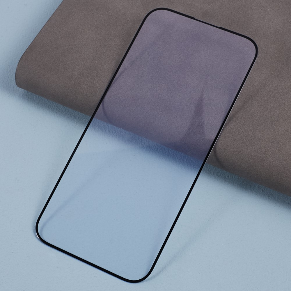 iPhone 15 Pro Full-Screen Anti-Blue Light Vollbild Glas Display mit Rahmen - Schwarz