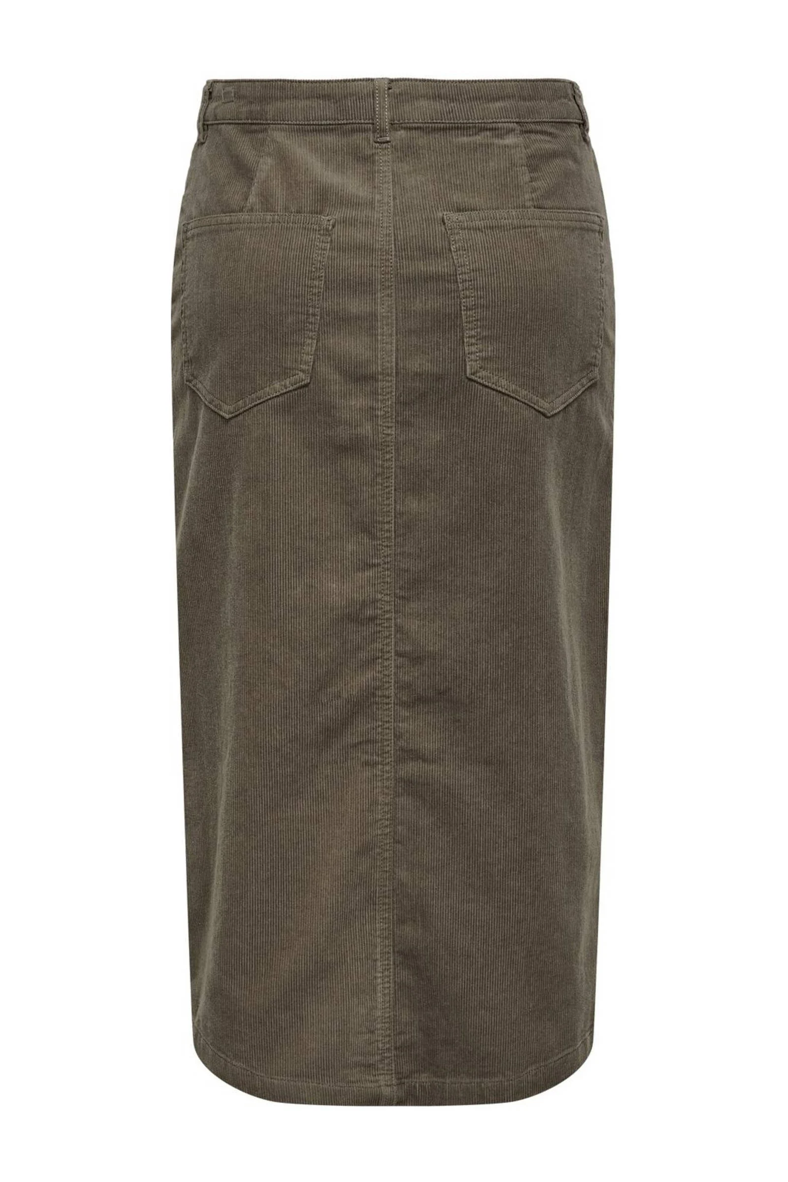 ONLY midi rok corduroy donkerbruin